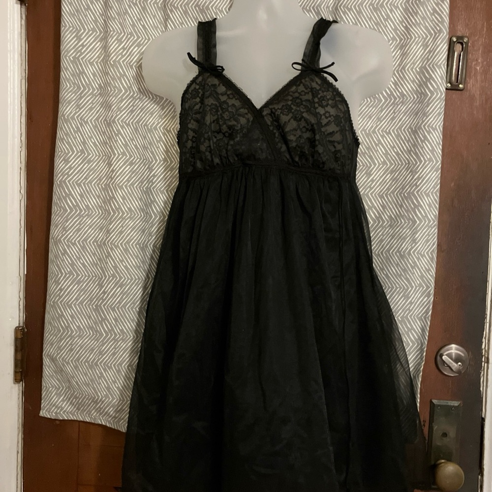 evette nightgown black babydoll size M vintage